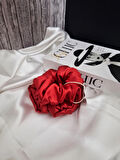 2'li Lüks Kadın Saten Toka - Kızıl Miras – Lastik Model Scrunchie - Anne Kız Kombini