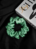 Kadın Saten Toka / L - Pastel Fıstık – Tekli Lüks Lastik Model Scrunchie