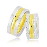 Sarı Beyaz Altın Alyans 3504-3