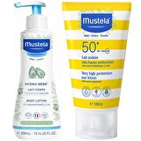 Mustela Tüm Aile İçin Spf 50+ Güneş Losyonu 100 ml + Mustela Hydra Bebe Vücut Losyonu 300 ml