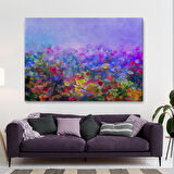 Kır Çiçekleri Yağlıboya Görünüm Dekoratif Kanvas Duvar Tablosu-3505