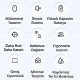 ALLY MC 502 Kablosuz 2.4 Bluetooth Mouse Type-C Şarjlı Premium