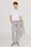 Erkek Gri Slim Fit Dar Kesim Pamuklu Esnek Rahat Chino Pantolon