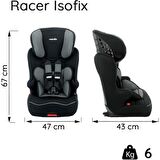 Nania Racer Isofixli 9 - 36 kg Oto Koltuğu Gri - Siyah