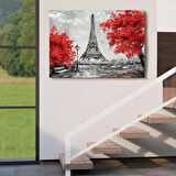 Paris Etfel Kulesi Yağlıboya Görünüm Dekoratif Kanvas Duvar Tablosu-3508