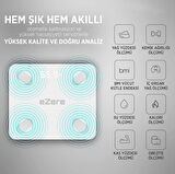 EZERE Body Composition Scale Yağ Ölçer Fonksiyonlu Akıllı Bluetooth Tartı Baskül