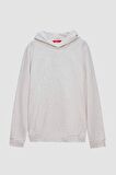 Relaxed Fit Gri Pamuklu Logo Baskılı Sweatshirt 8HCE2ORT01001