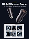 Baseus Super Şarj Led Işıklı Çift USB 60W Araç Şarjı Araç Çakmaklık Şarjı Akıllı Şarj Hızlı Araç Şarj