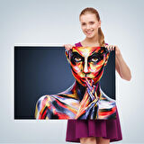 Güzel Kız Portresi Yağlıboya Görünüm Dekoratif Kanvas Duvar Tablosu-3511