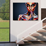 Güzel Kız Portresi Yağlıboya Görünüm Dekoratif Kanvas Duvar Tablosu-3511