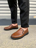 JY0410 Classique Bağcıksız Cilt Erkek Günlük Klasik Ayakkabı CST - Kahverengi