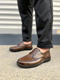 JY0510 Clasica Bağcıklı Cilt Erkek Günlük Klasik Ayakkabı CST - Kahverengi