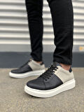 JY151 Boost Bağcıklı Cilt Süet Erkek Günlük Sneaker Ayakkabı CSBT - Siyah/Gri