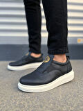 JY161 Hippo Bağcıksız Cilt Erkek Günlük Sneaker Ayakkabı CBT - Siyah