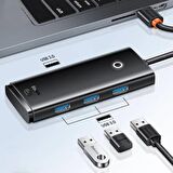 Baseus 0.25CM 5Gbps Veri Aktarım 4 Portlu USB to USB 3.0 Dönüştürücü Çevirici Hub Tak Çalıştır 