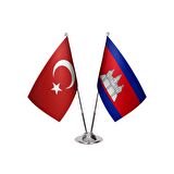 Kamboçya İkili Masa Bayrağı