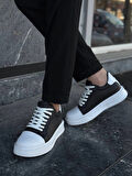 KB-X46 Kuback Siyah Beyaz Yüksek Beyaz Taban Günlük Spor Ayakkabı