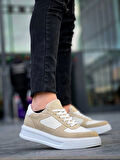 KB-X8 Kuback Bej Keten Süet Yüksek Taban Günlük Spor Ayakkabı