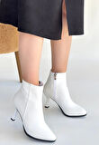 Mişha Beyaz Cilt Topuklu Bot