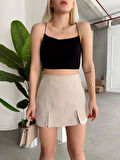Çift yırtmaklı şort etek