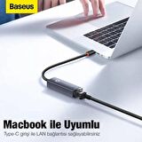 Baseus 22.5CM 100Mbps Type-C to RJ45 Ethernet Çevirici Dönüştürücü RJ45 Ethernet LAN Port Adaptör 