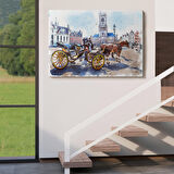 Brugge Tarihi Kasabası Belçika Dekoratif Kanvas Tablo-3512