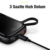 Baseus Super Iphone 14 13 12 11 Pro Max 10000 mAh Hızlı Şarj Powerbank Siyah 