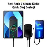 Baseus Super Iphone 14 13 12 11 Pro Max 10000 mAh Hızlı Şarj Powerbank Siyah 