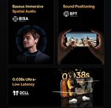 Baseus Bisa Teknoloji Gürültü Önleyici Çift Cihaz Uyumlu Müzik Ve Oyun Modlu Bluetooth Kulaklık 5.3