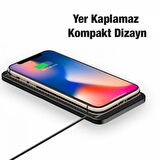 Coofbe Super Şarj Kablosuz Araç Şarj Pedi Type-C Giriş 15W Kablosuz Silikon Şarj Kablosuz Şarj Cihazı