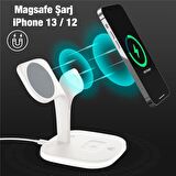 Coofbe Super Şarj  5in1 Masaüstü Şarj Standı Ve Gece Lambası İphone 12 13 14 Pro Max Şarj Standı LED Işıklı