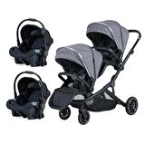 Prego İbiza Plus Travel Sistem İkiz Bebek Arabası 2223