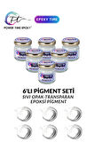 Sıvı Pigment Boya Seti Epoksi Için/ 6'lı/ Beyaz/ 6 Adet TOPLAM 180 GRAM