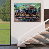 Eski Siyah Araba Yağlıboya Görünüm Dekoratif Kanvas Duvar Tablo-3520