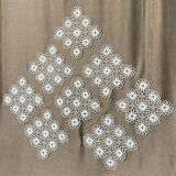 Uretti - Sariye 4648 - El Yapımı Tığ İşi Örgü 8'li Dantel Örtü Takımı - 19 x 19 cm