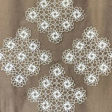 Uretti - Sariye 4648 - El Yapımı Tığ İşi Örgü 8'li Dantel Örtü Takımı - 19 x 19 cm