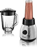 Russell Hobbs Cam Steel 2'si 1 arada blender taşınabilir bardak ve kapak dahil 1,5 l cam kap mikser 0,8 PS motor darbe buz kırma fonksiyonu mini Smoothie makinesi