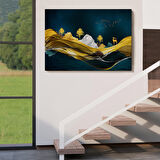 Altın Renkli Dağların Dekoratif Duvar Tablosu-3523