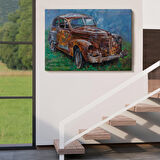 Paslı Eski Araba Dekoratif Duvar Tablosu-3531