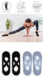 4 Adet Bayan Kaydırmaz Tabanlı Yoga Pilates Fitness Dans ve Spor Çorabı