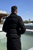 Erkek Süet Kumaş Kürklü Yaka Casual Kışlık Erkek Mont