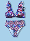 Dantel Datça Yüksek Bel Bikini Takımı