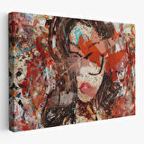 Çağdaş Sanat Kadın portresi Yağlıboya Görünüm Dekoratif Kanvas Duvar Tablosu-3534