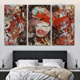 Çağdaş Sanat Kadın portresi Yağlıboya Görünüm Dekoratif Kanvas Duvar Tablosu-3534