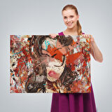 Çağdaş Sanat Kadın portresi Yağlıboya Görünüm Dekoratif Kanvas Duvar Tablosu-3534