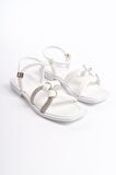 MİA026-1501 Günlük Kadın Beyaz Tatil Sandaleti