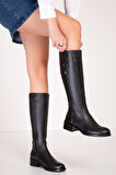 Gondol Kadın Hakiki Deri Kısa Topuklu Çizme ell.7144 - Siyah - 41