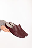 Gondol Erkek Hakiki Deri Kösele Taban Loafer Terlik tx.12750 - Bordo - 41