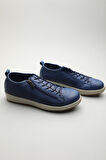 Gondol Hakiki Deri Günlük Rahat Fermuarlı Yazlık Ayakkabı zx.2402 - Mavi - 41