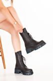 Gondol Hakiki Deri Şık Postal Bot Beritsi - Siyah - 39